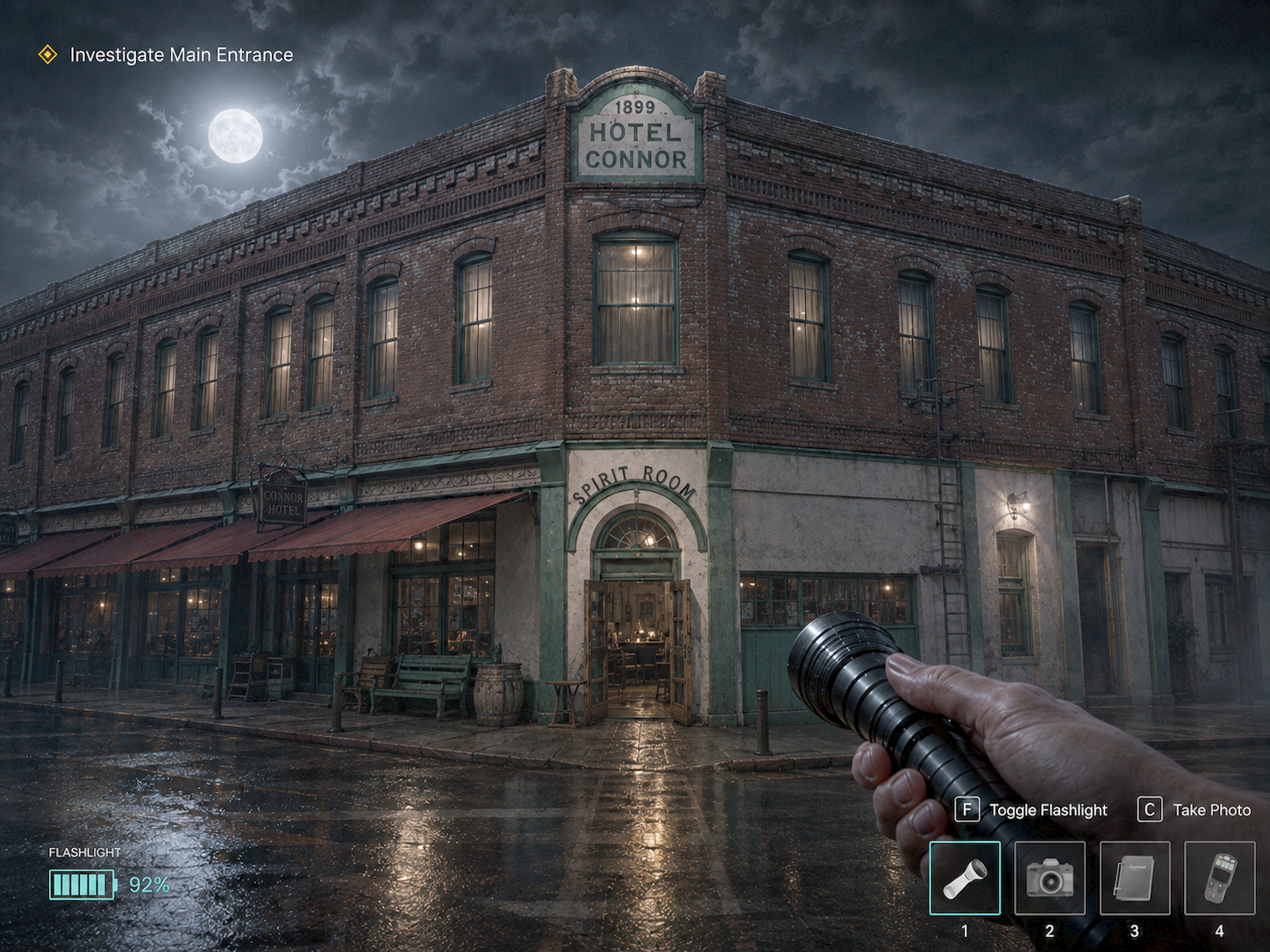 Game render of the Connor Hotel