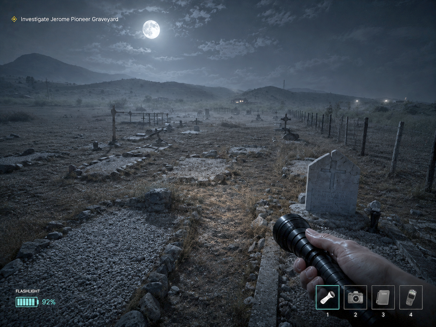 Game render of Jerome Pioneer Graveyard