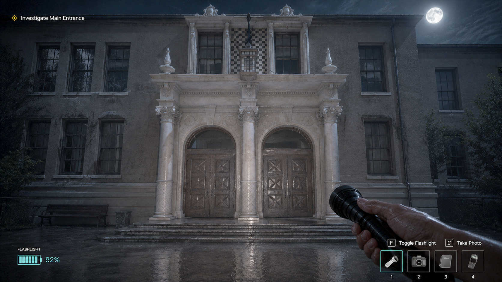Game render of the Old Jerome High School entrance