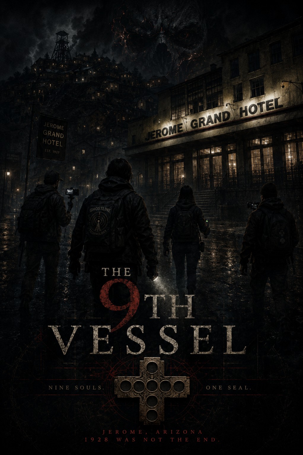 The 9th Vessel horror game cover art set in Jerome, Arizona