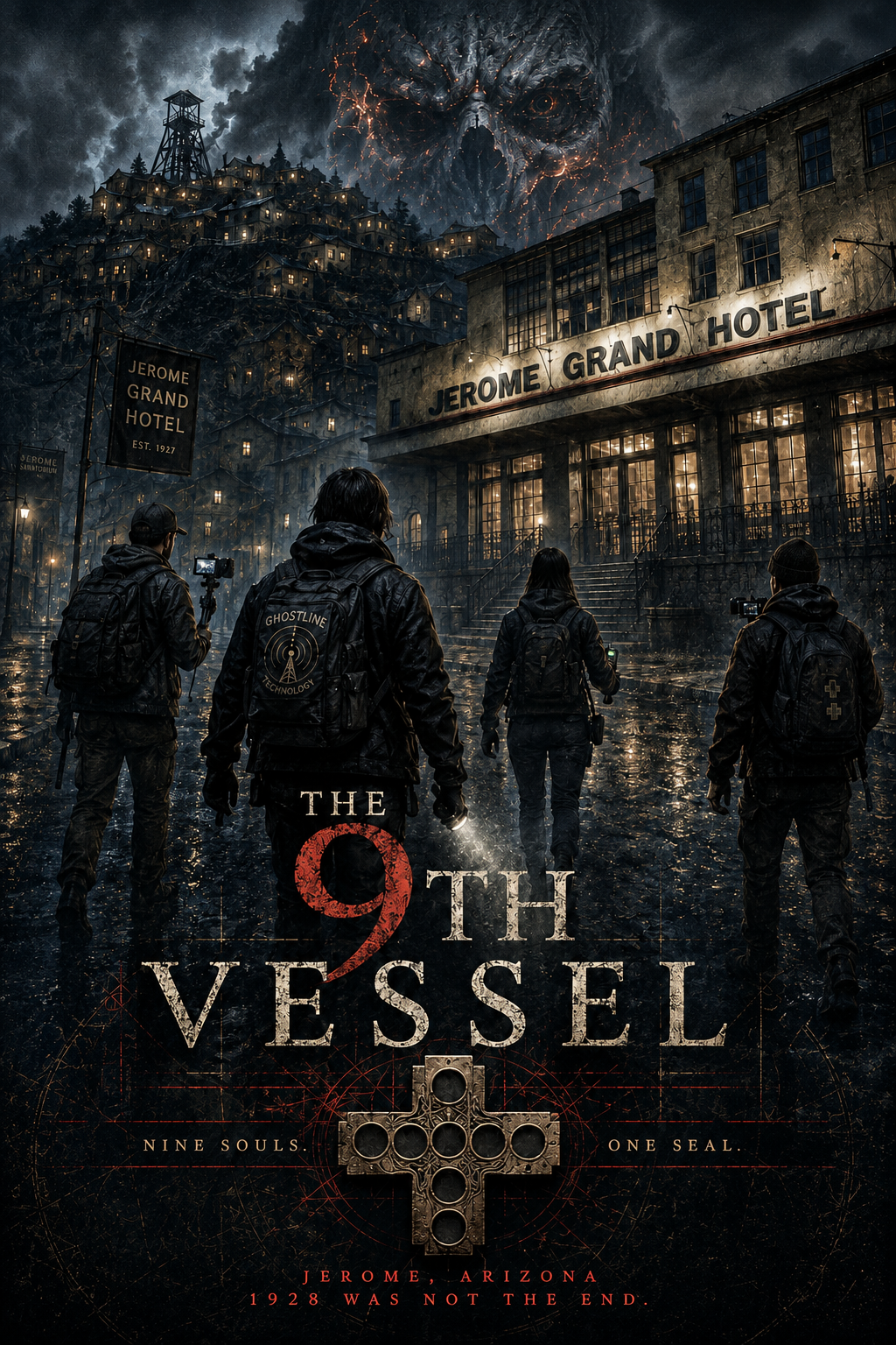 The 9th Vessel horror game cover art set in Jerome, Arizona